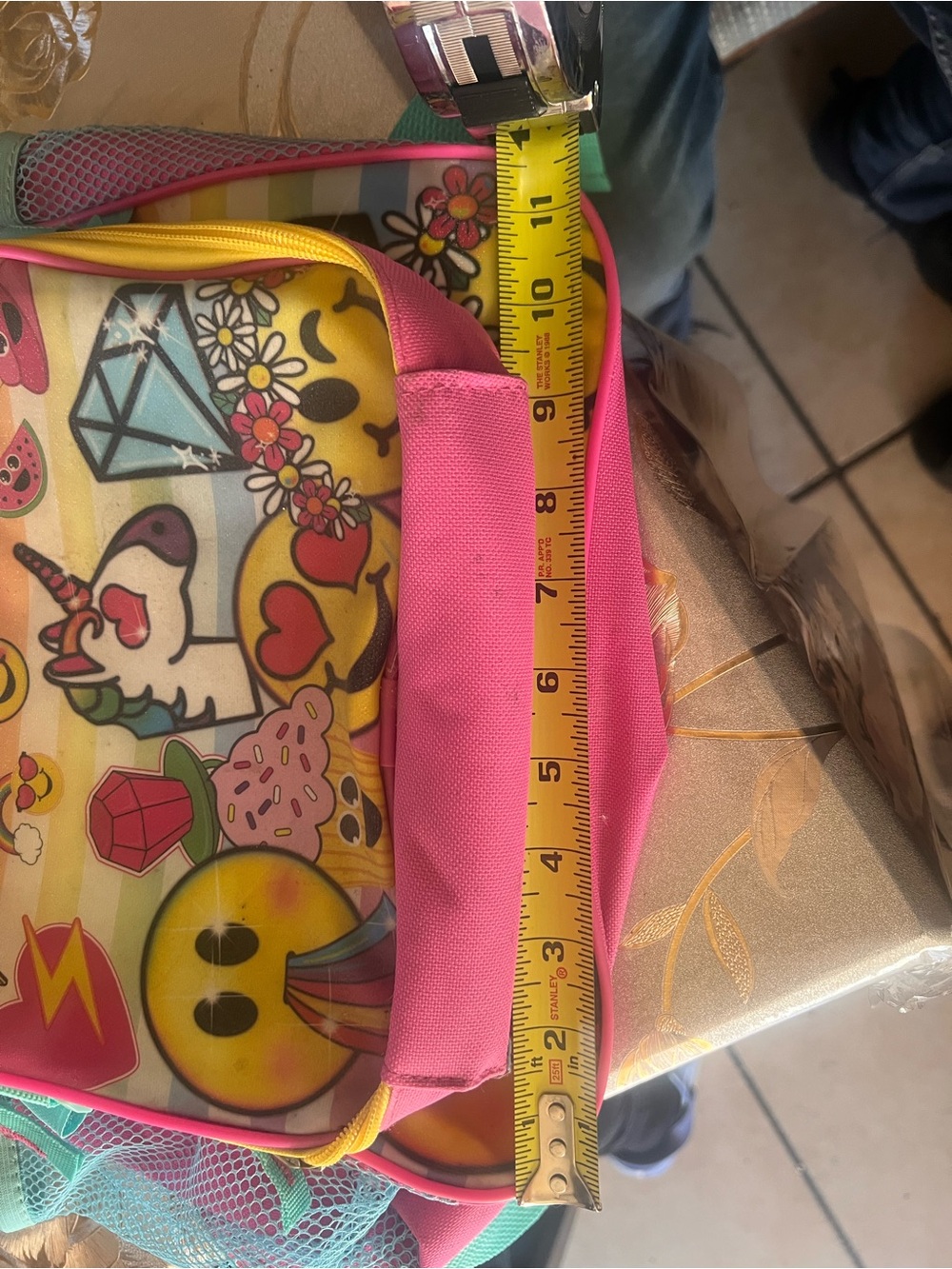 Kids Emoji Unicorn Backpack and Pencil Case - Pink - Picture 8 of 8